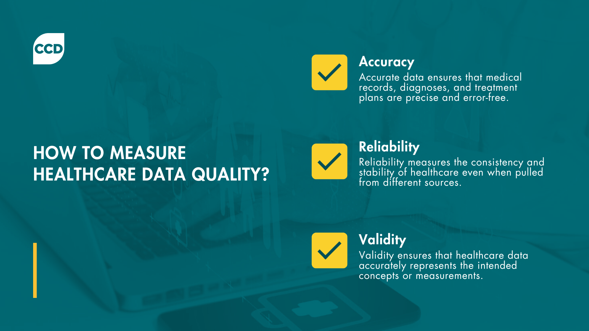 Healthcare data quality metrics